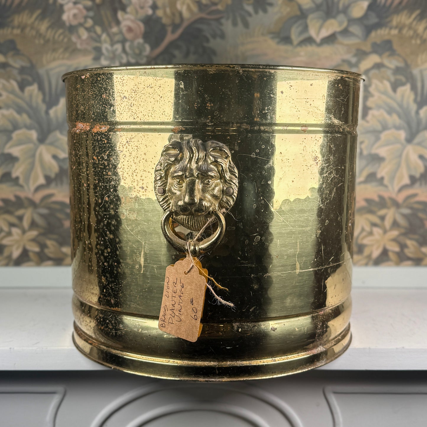 Vintage Brass Lion Planter