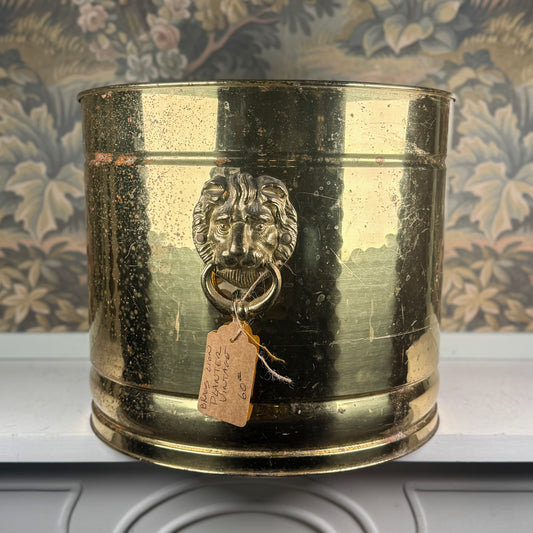 Vintage Brass Lion Planter