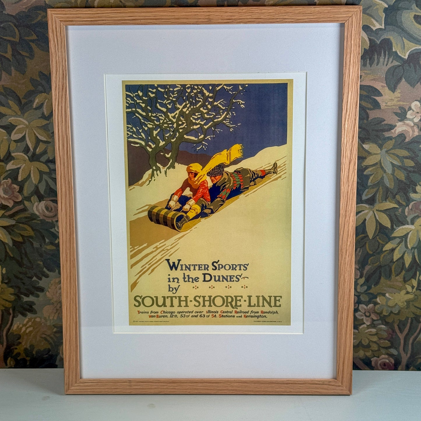 Winter Sports in the Dunes I by South Shore Line Framed Print