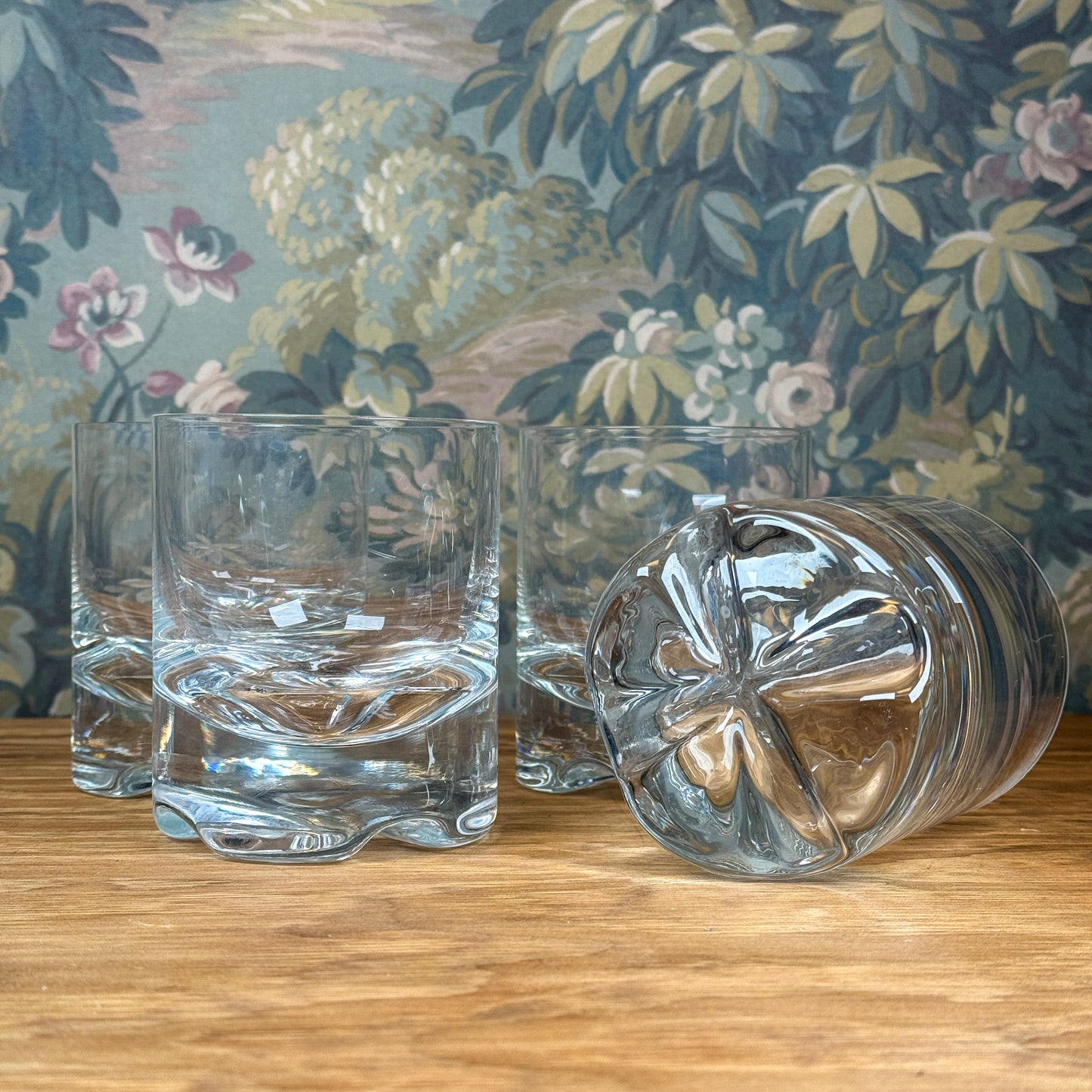 Vintage Crossed Whiskey Glasses
