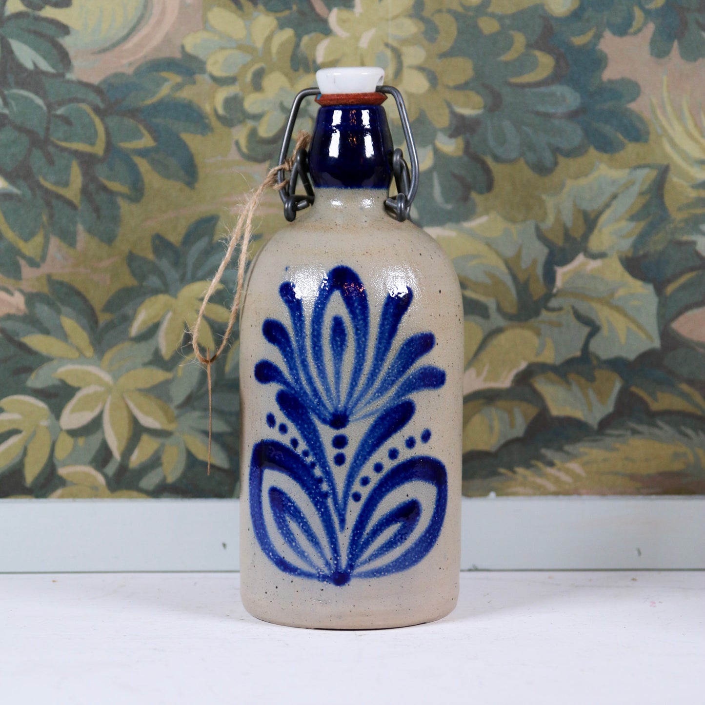 Stoneware Blue & Gray Bottle