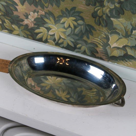 Oval Silver Bowl with Handles
