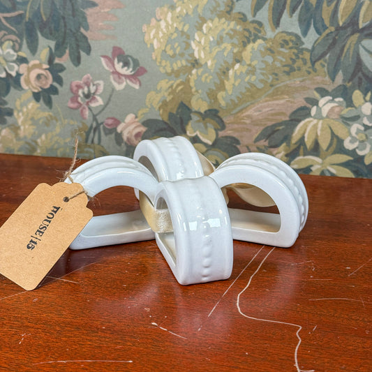 White Ceramic Napkin Rings