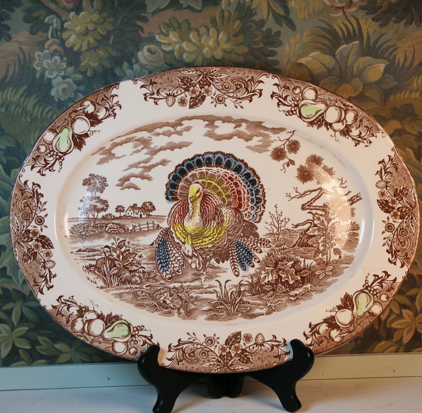 Vintage Turkey Serving Platter