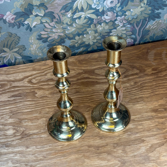 7.5" Pair of Brass Candlesticks