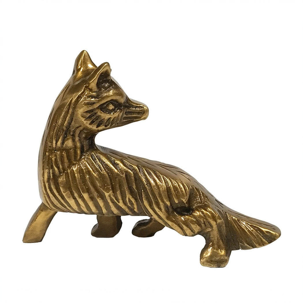 Brass Sly Fox Paperweight