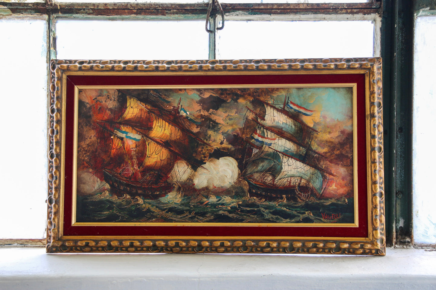 "In the Red" Original Ship Painting