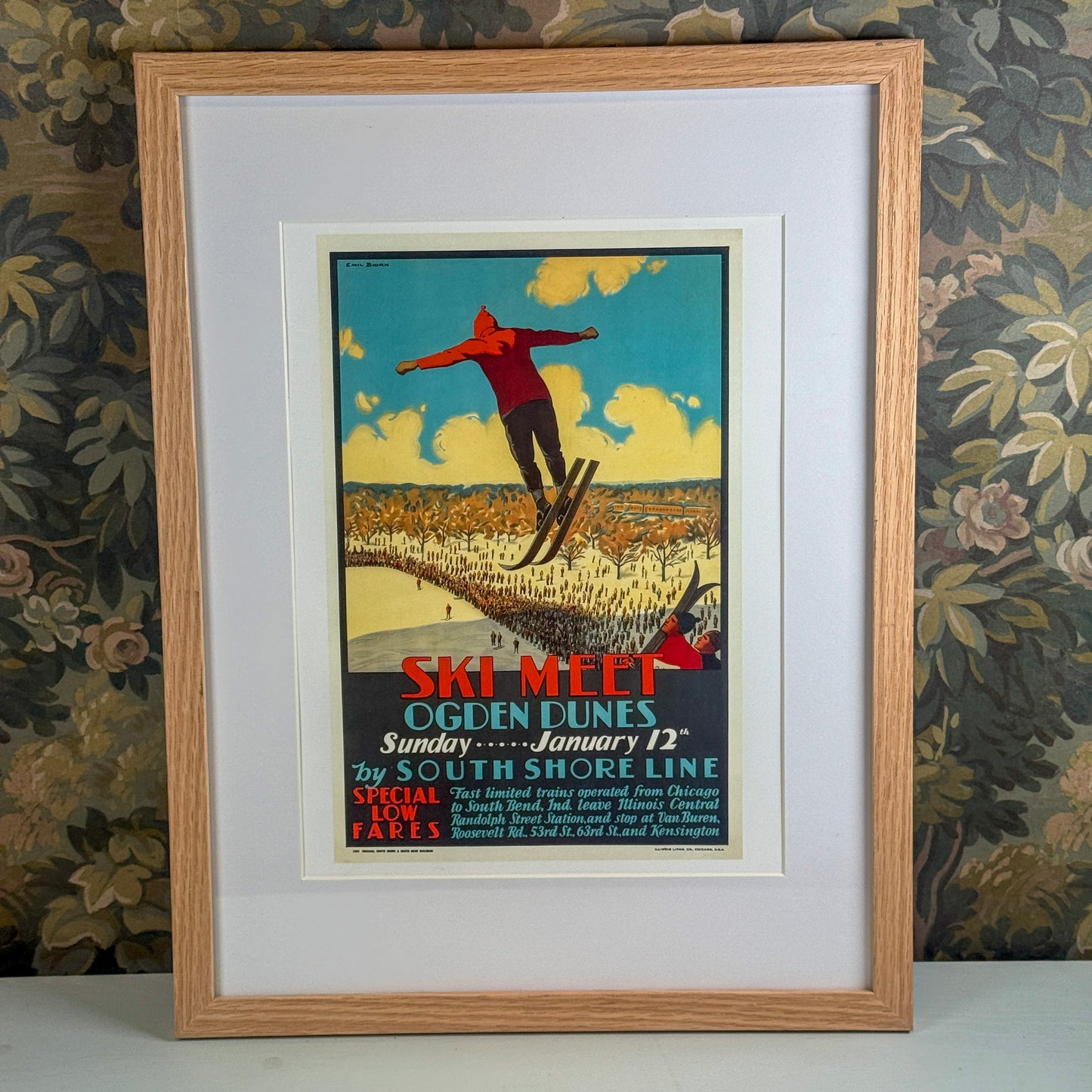 Ski Meet Ogden Dunes by South Shore Line Framed Print