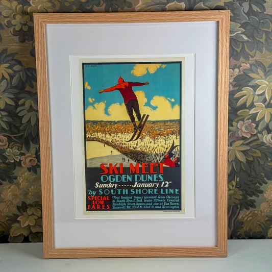 Ski Meet Ogden Dunes by South Shore Line Framed Print