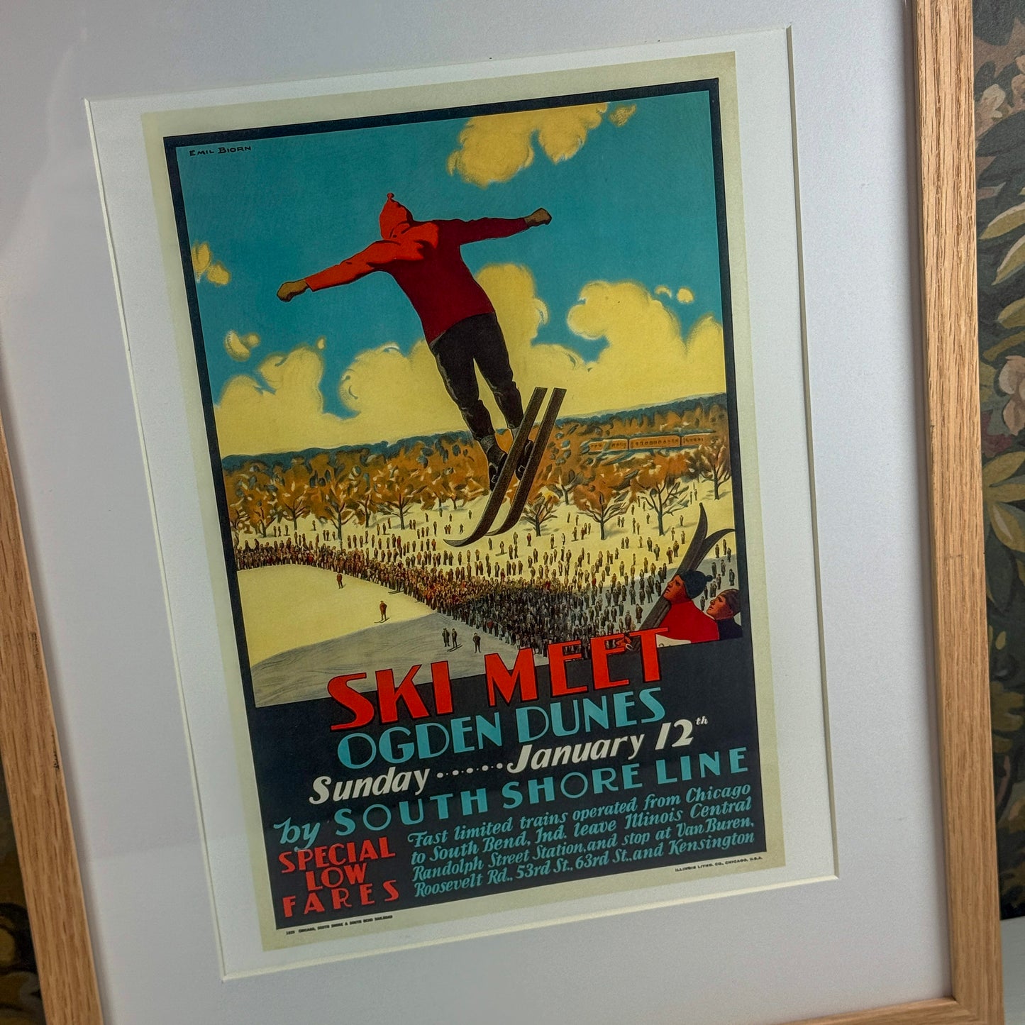 Ski Meet Ogden Dunes by South Shore Line Framed Print
