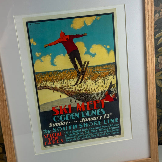 Ski Meet Ogden Dunes by South Shore Line Framed Print