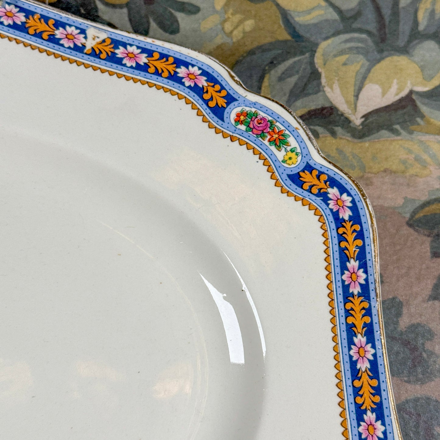 Blue & Pink Floral Hanging Platter