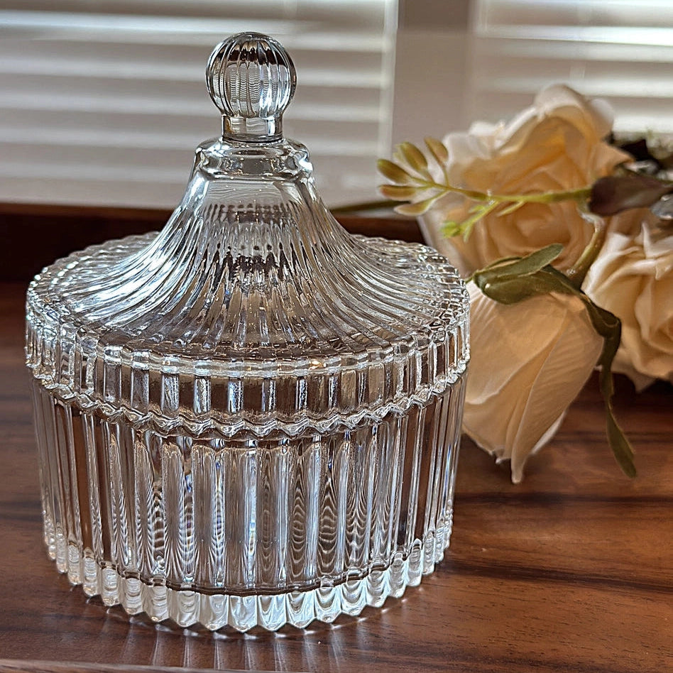 Ribbed Yurt Glass Jar with Lid