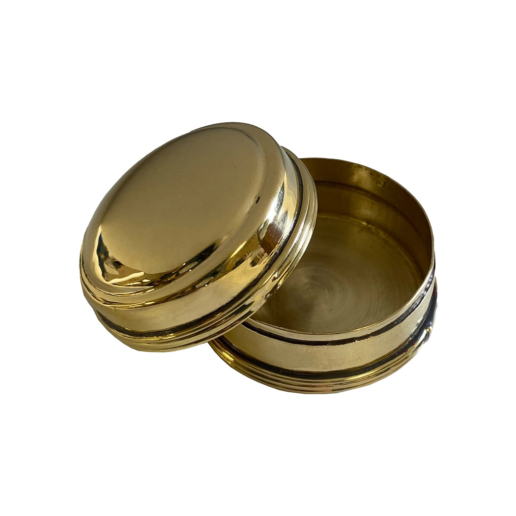 Polished Brass Round Pill Box