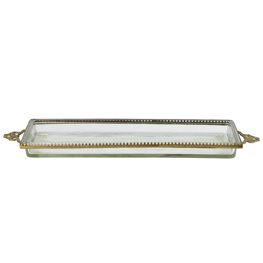 Gold & Glass Long Tray