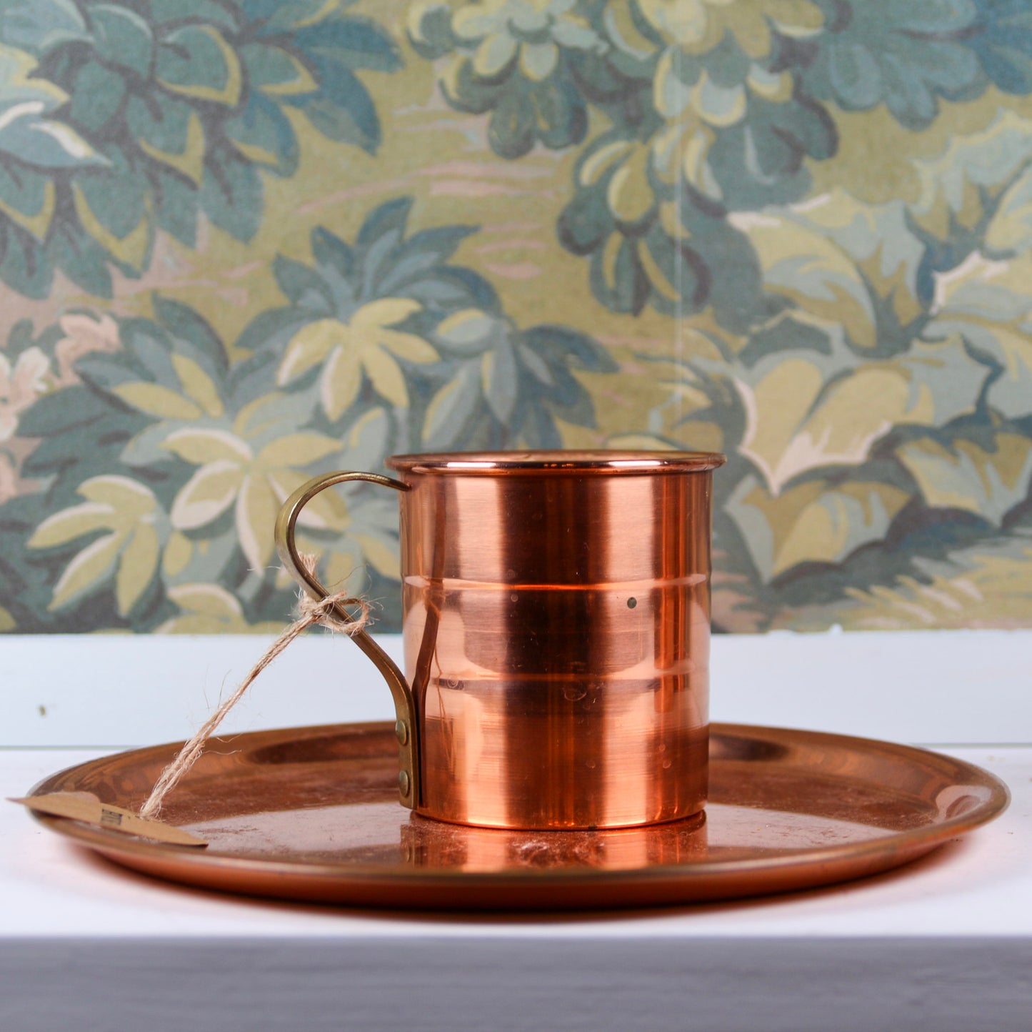 Vintage Copper Cups and Tray