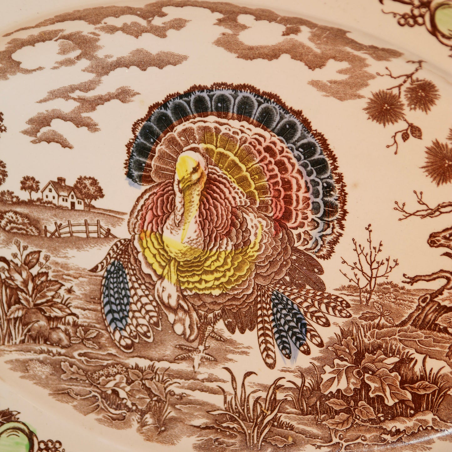 Vintage Turkey Serving Platter
