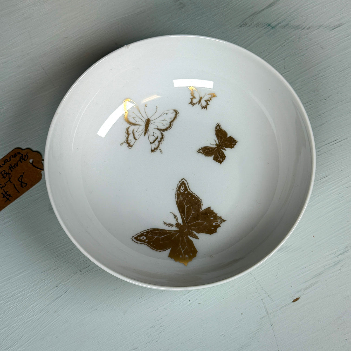 Vintage Bavarian Gold Butterfly Bowl