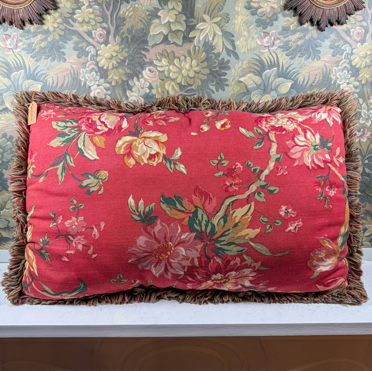 Ralph Lauren Red Floral Pillow