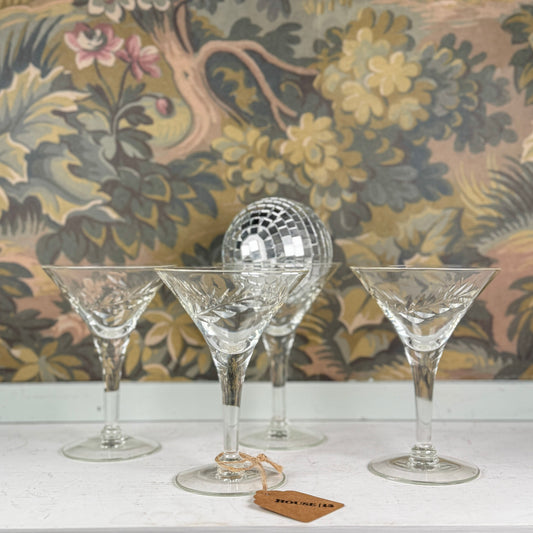 Etched Champagne Martini Glasses