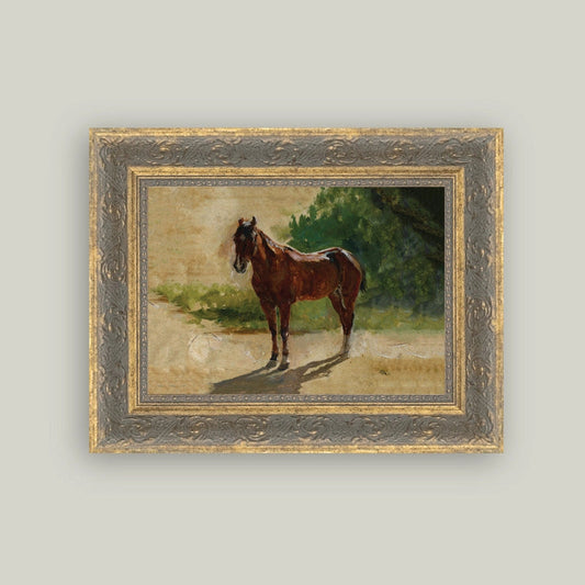"Brown Horse Study" Framed Reproduction