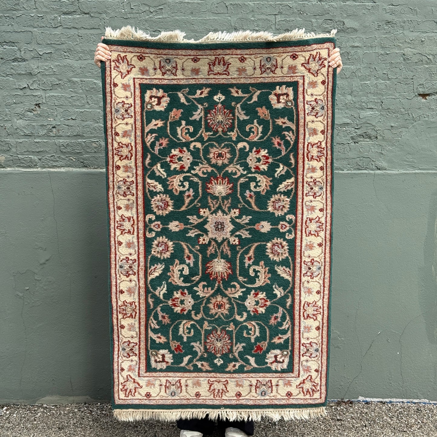Vintage Green & Red Persian Rug