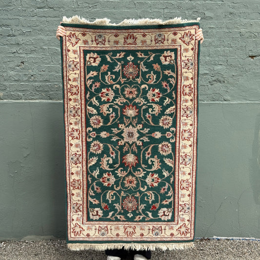 Vintage Green & Red Persian Rug