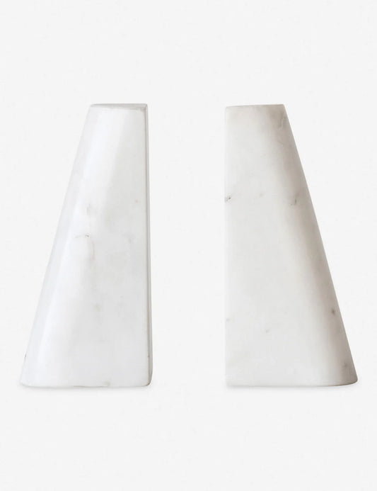 White Marble Bookends