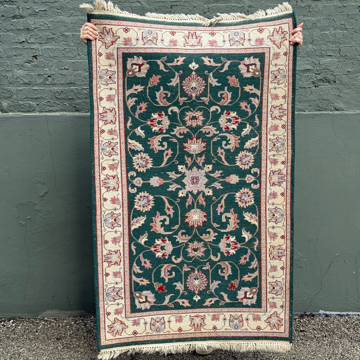 Vintage Green & Red Persian Rug