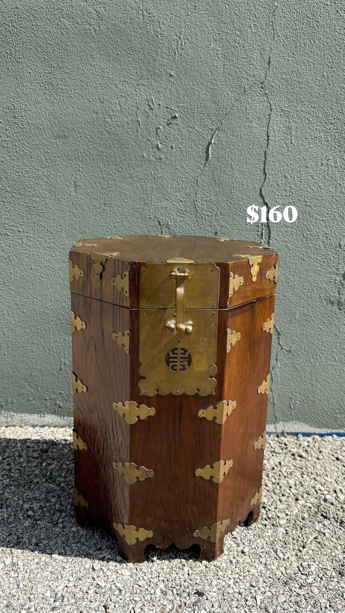 Brass & Wood Side Table