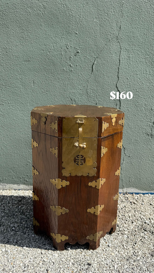 Brass & Wood Side Table