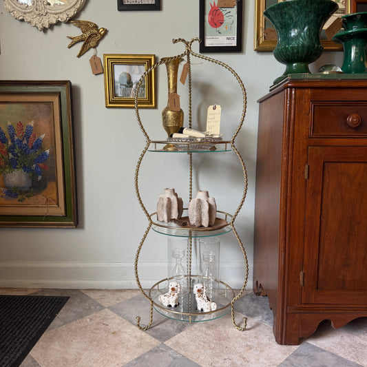 Hollywood Regency Gold Iron Plant Stand