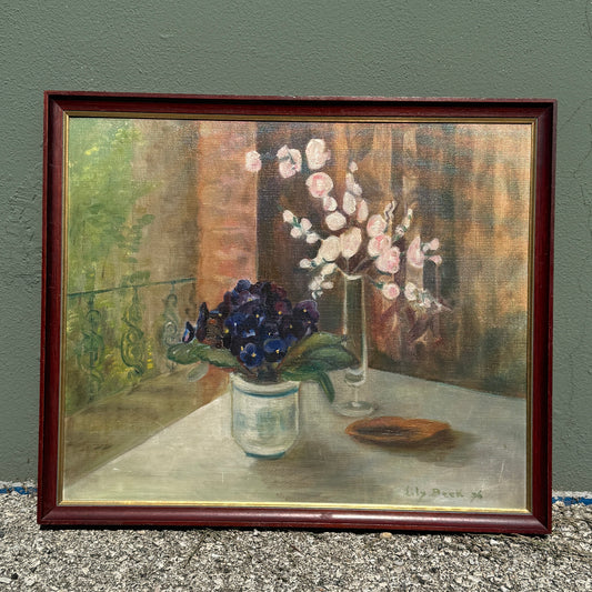 Vintage Original Art, African Violets - Lily Beek