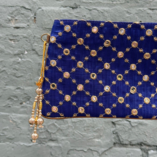 Blue & Mirrors Clutch