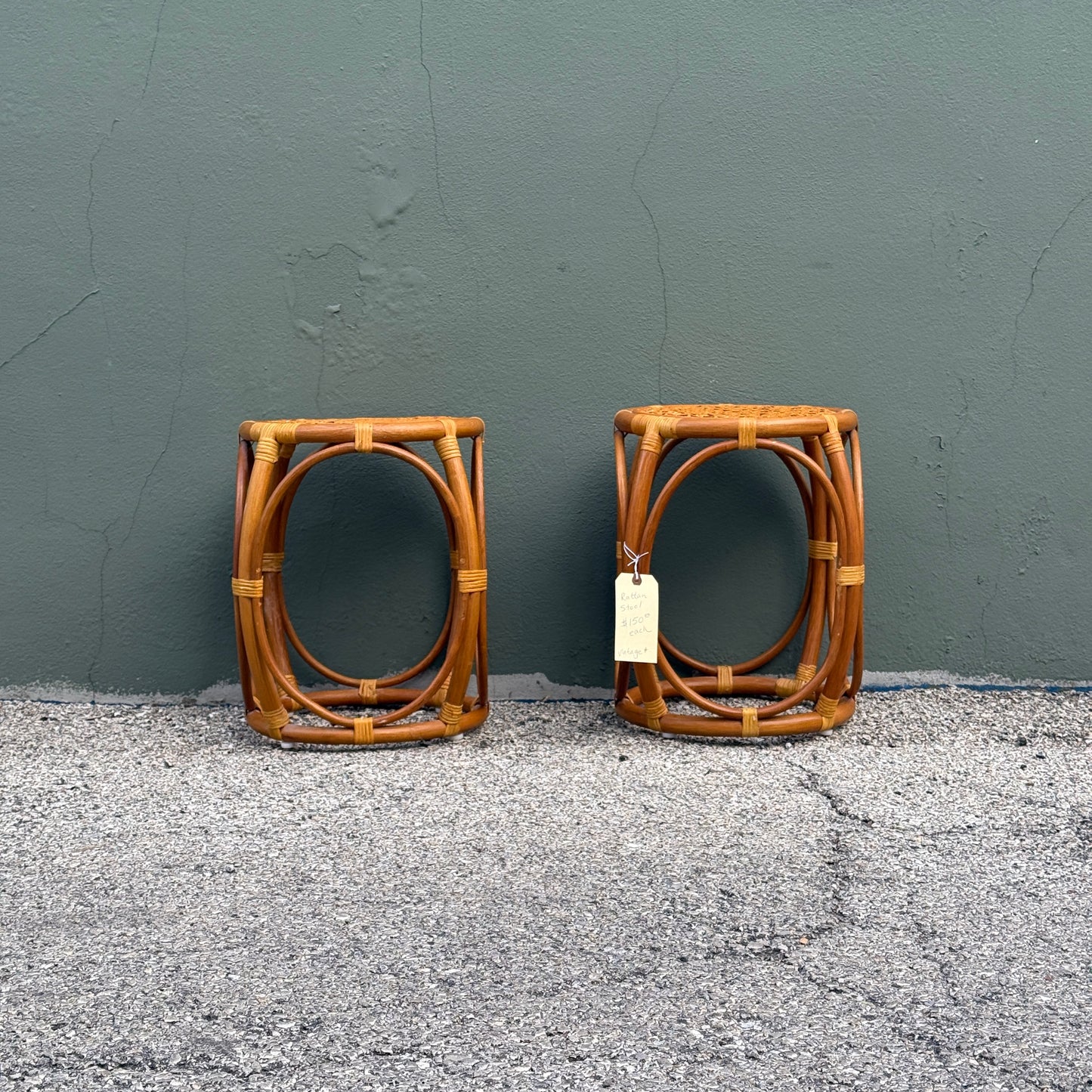 Vintage Rattan Stool