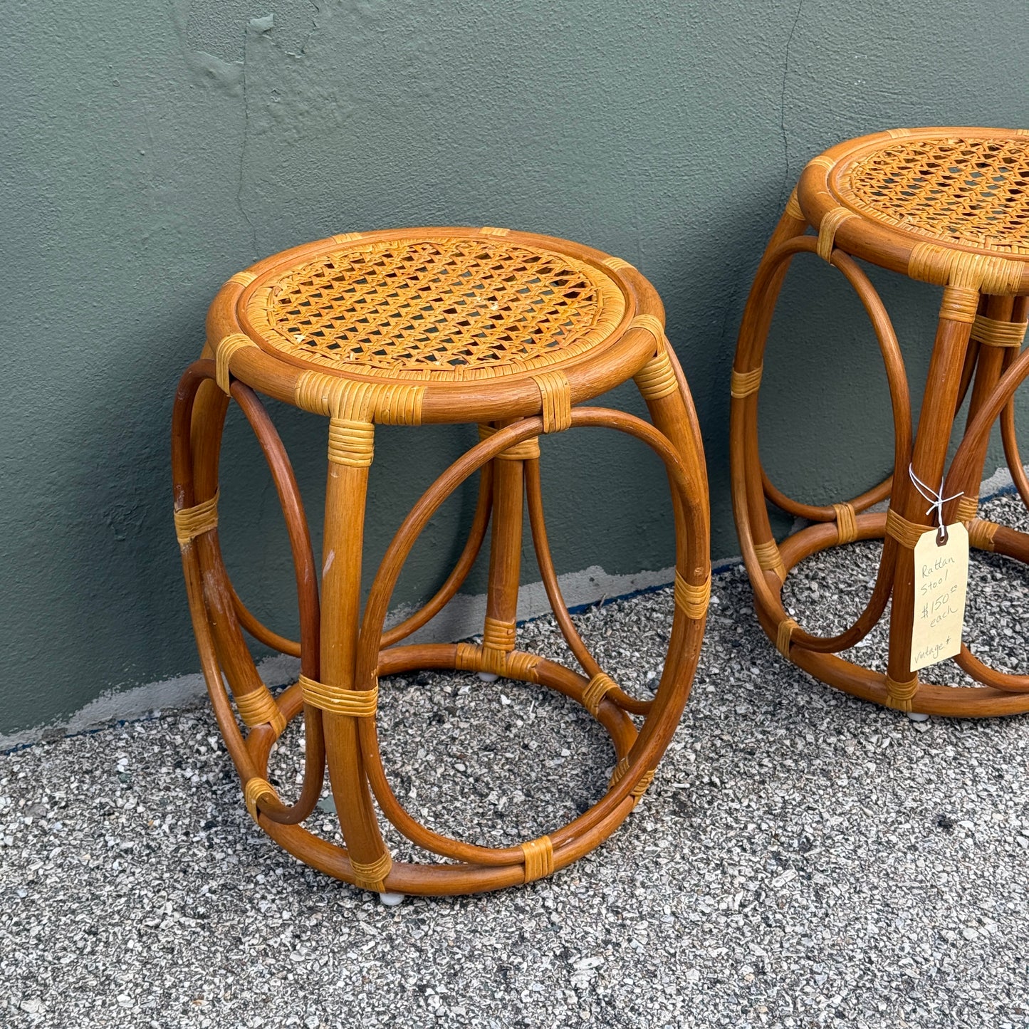 Vintage Rattan Stool