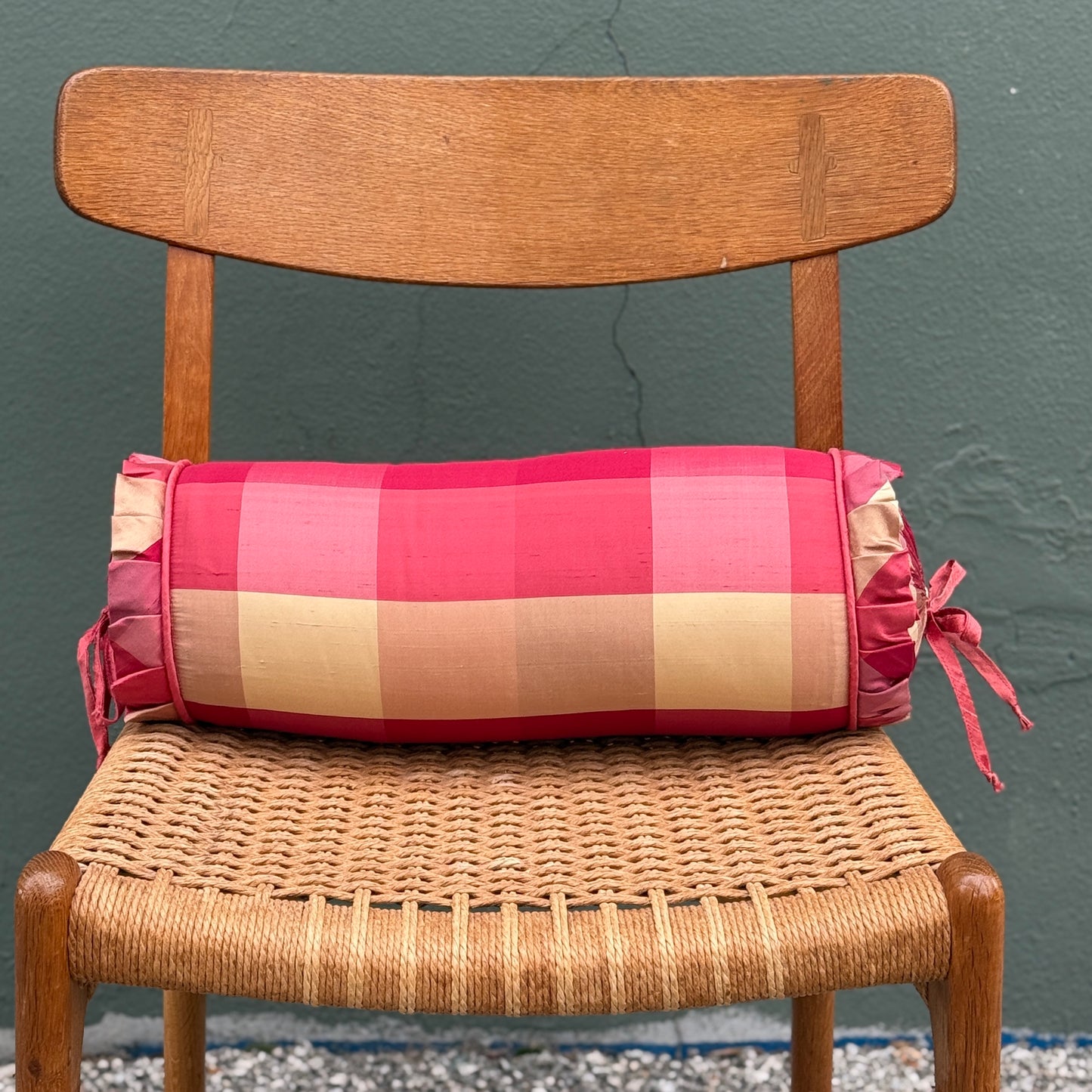 Red Plaid Bolster Pillow