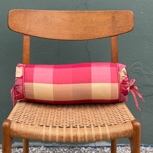 Red Plaid Bolster Pillow