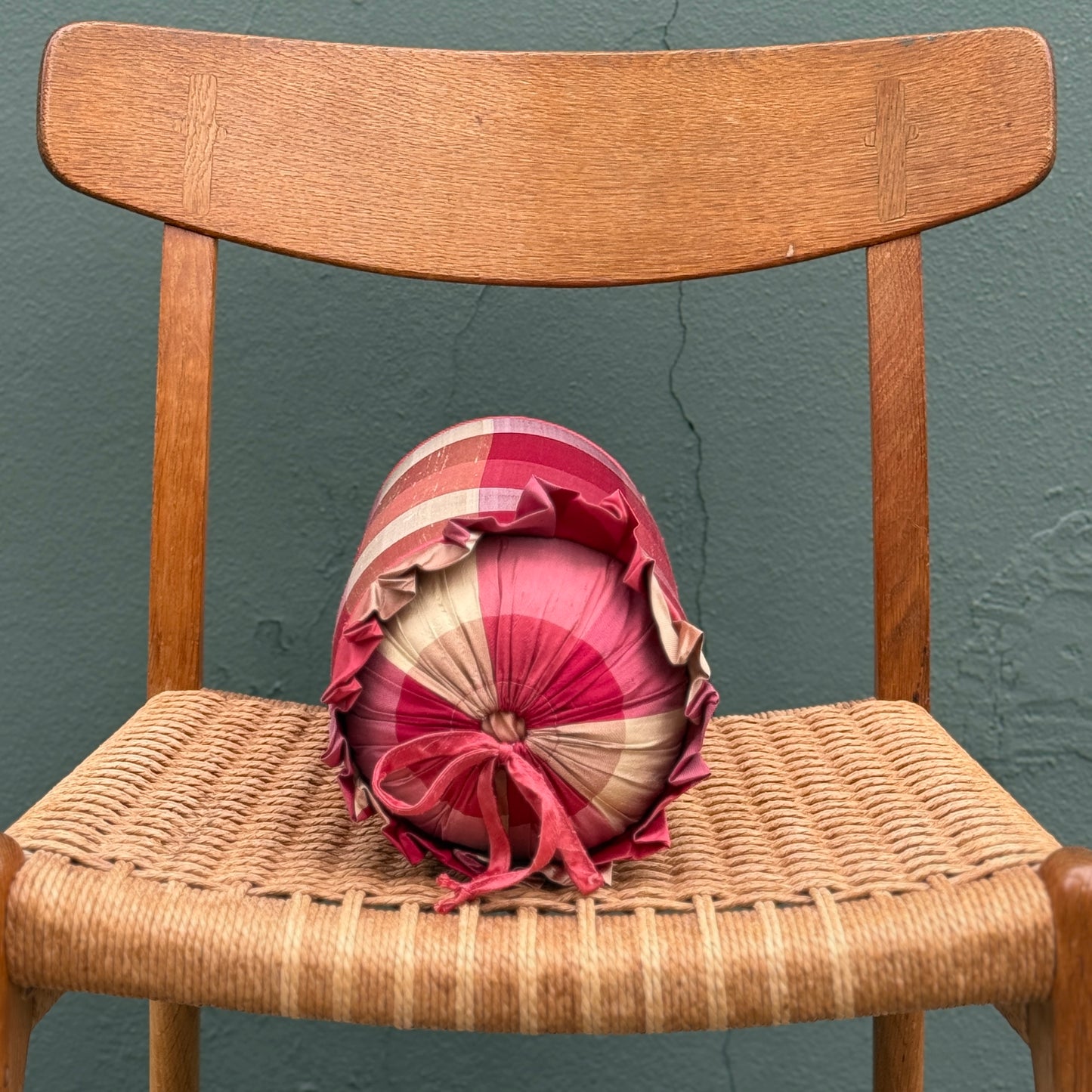 Red Plaid Bolster Pillow