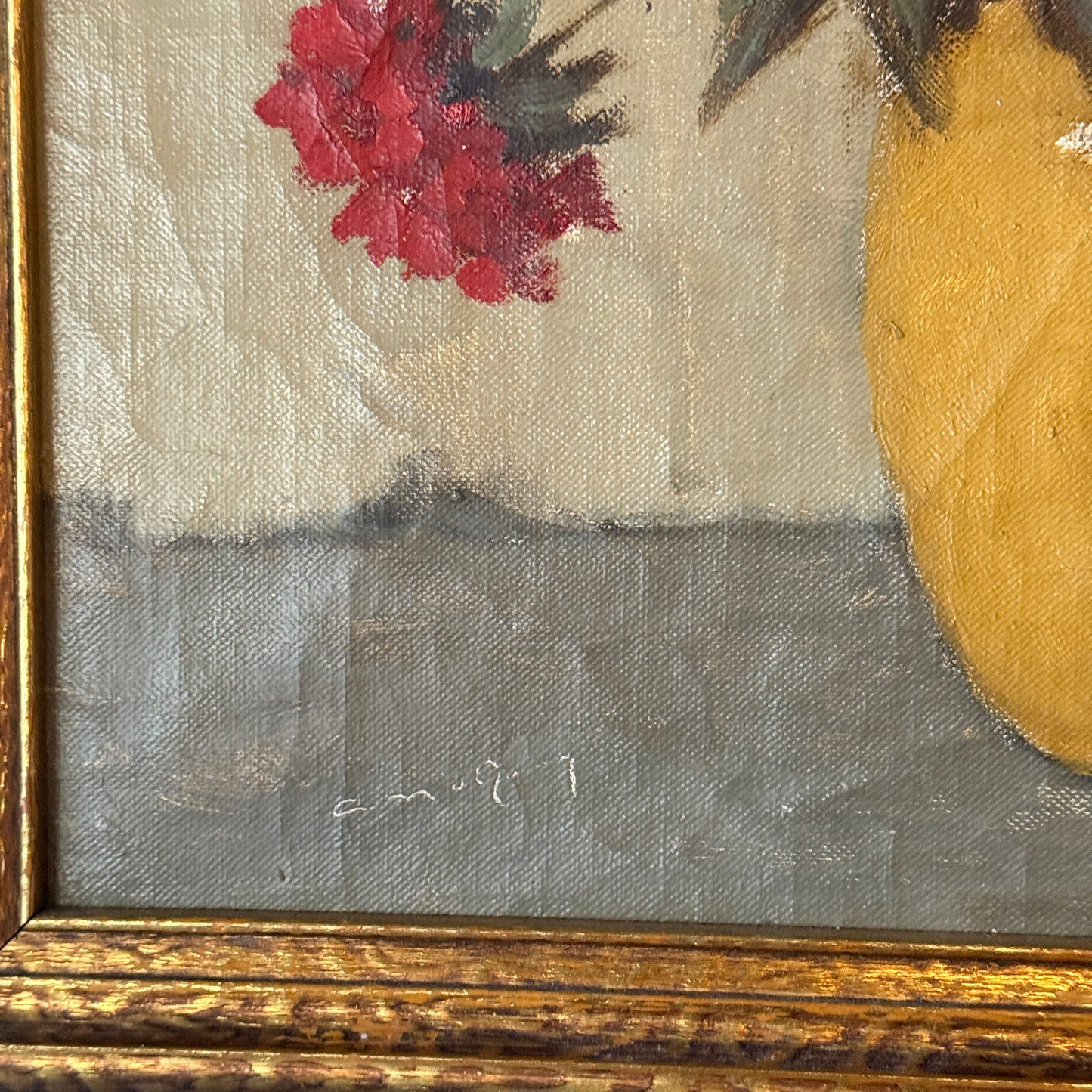 Vintage Original Reds & Pinks Floral Art