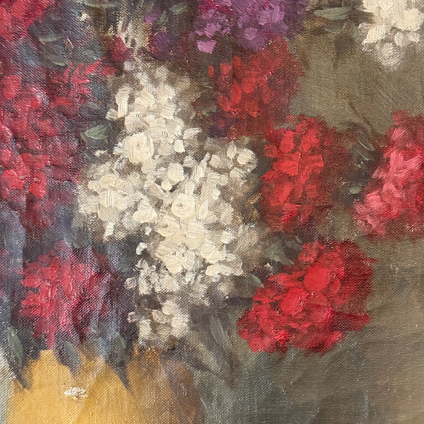 Vintage Original Reds & Pinks Floral Art