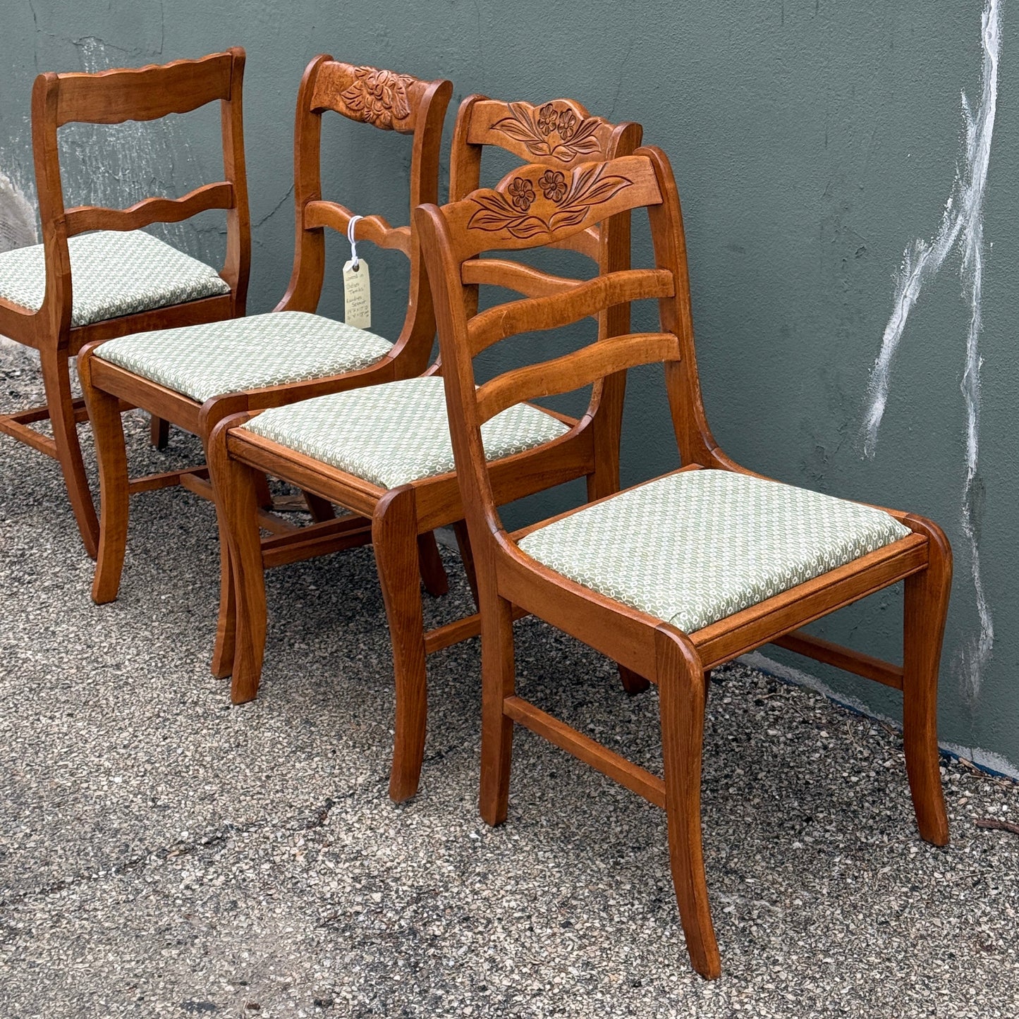 Vintage Set of Custom Upholstered Dining Chairs