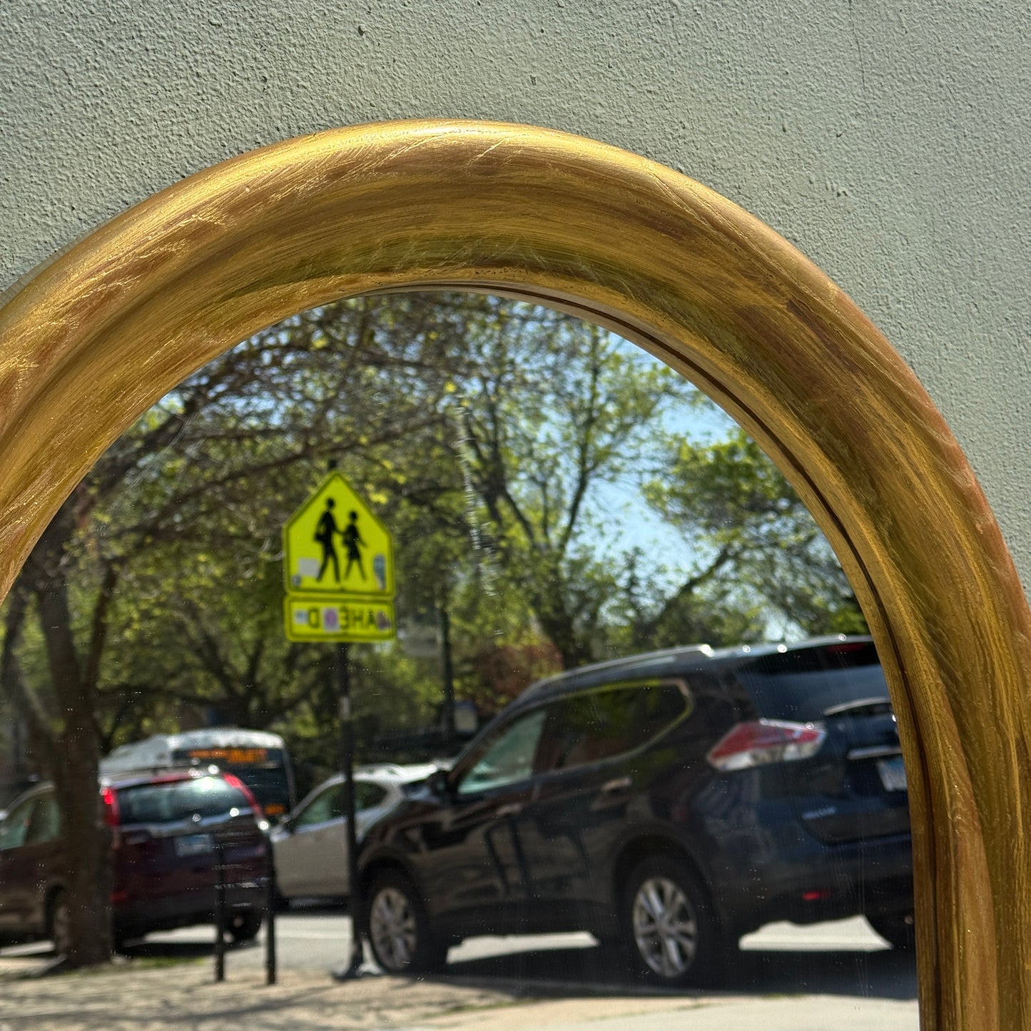 Gold Arched Vintage Mirror