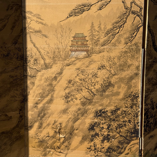 Antique Four Panel Screen