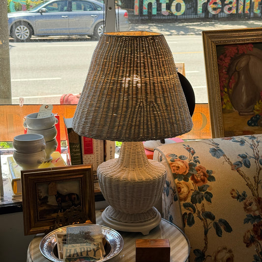 White Wicker Lamp
