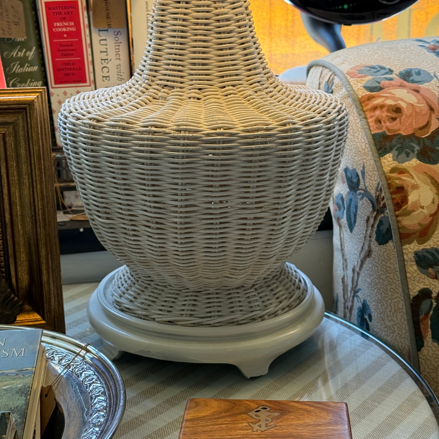 White Wicker Lamp