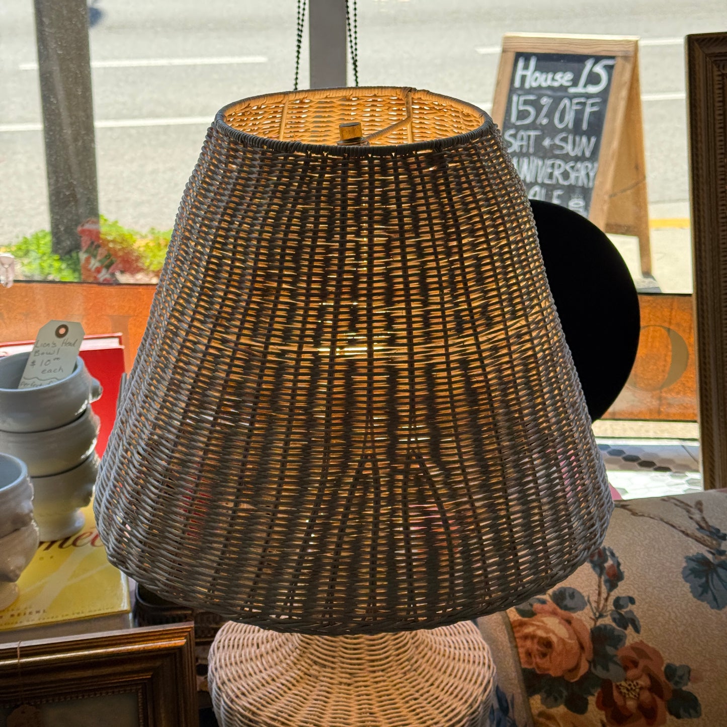 White Wicker Lamp