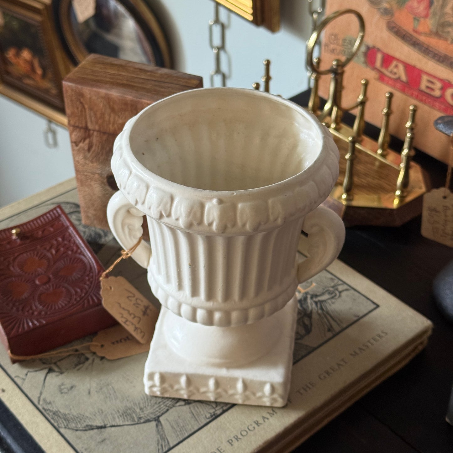 Vintage White Urn