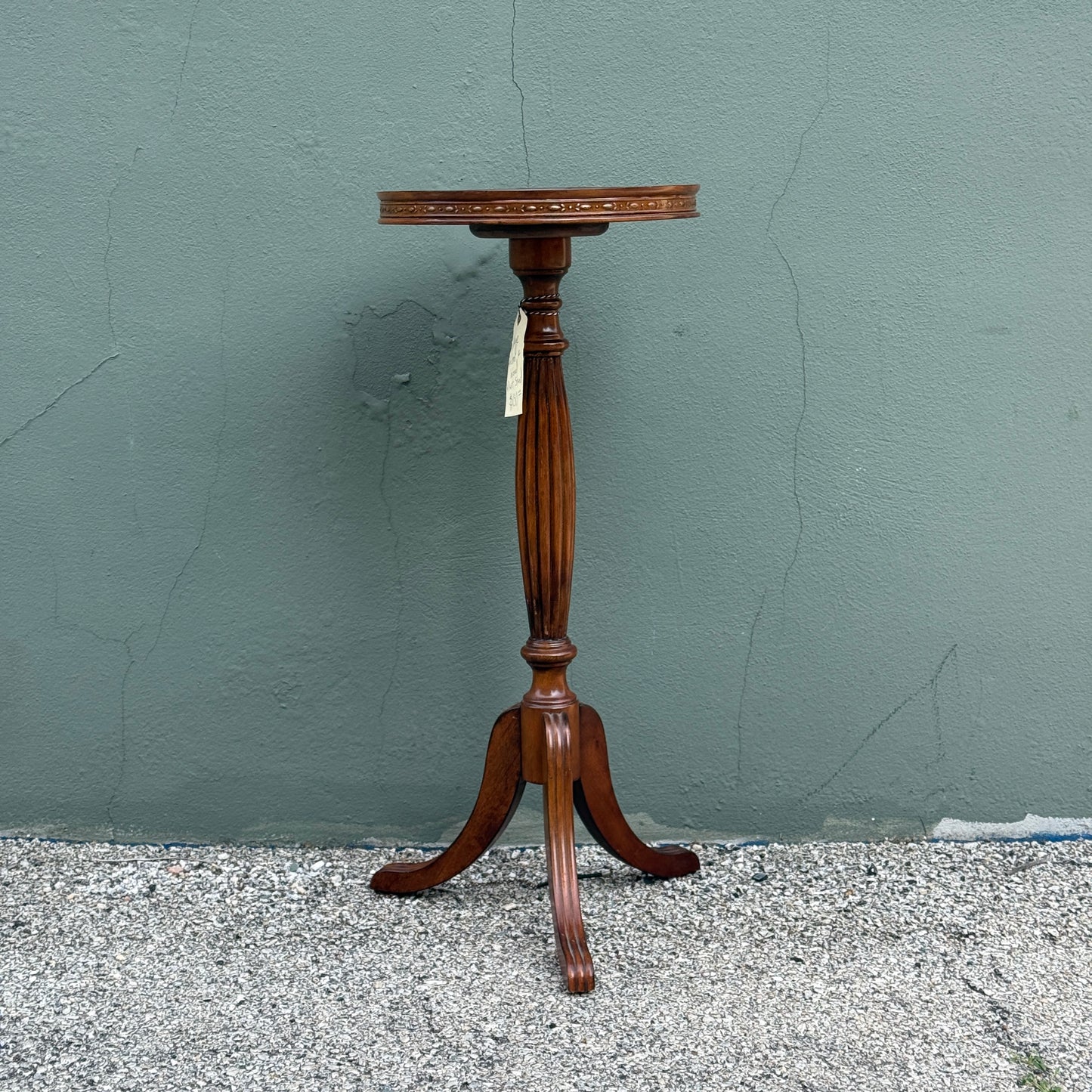 Vintage Wicker & Wood Side Table