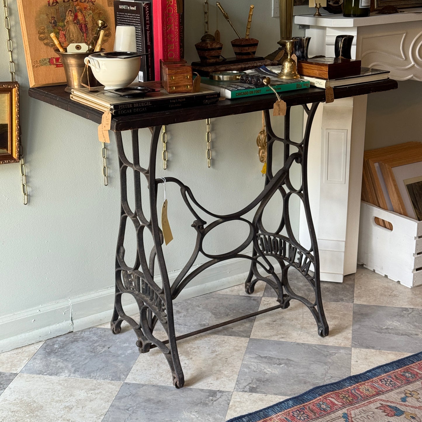 Cast Iron & Wooden Antique Table